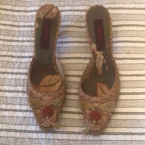 Kenzo snake leather beige mules.Sz 36.Like new